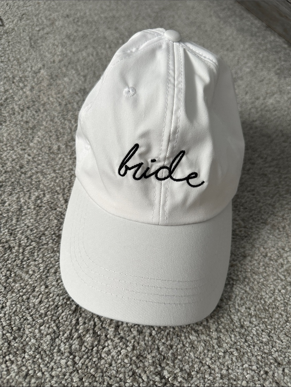 White 'bride' Embroidered Baseball Cap